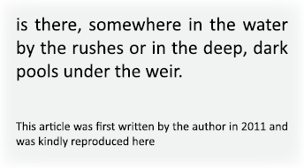 is there, somewhere in the water by the rushes or in the deep, dark pools under the weir.  This article was first wri...