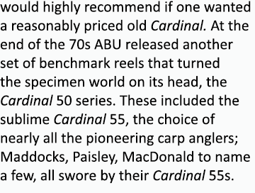 would highly recommend if one wanted a reasonably priced old Cardinal. At the end of the 70s ABU released another set...