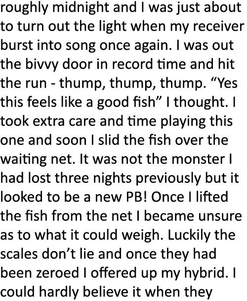 roughly midnight and I was just about to turn out the light when my receiver burst into song once again. I was out th...