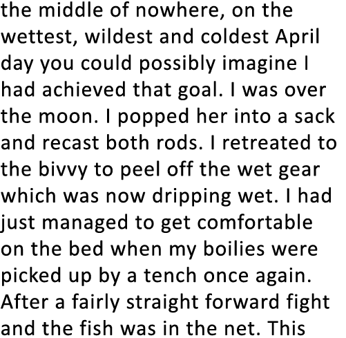the middle of nowhere, on the wettest, wildest and coldest April day you could possibly imagine I had achieved that g...