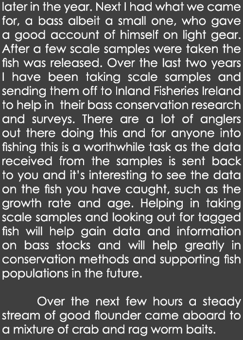 later in the year. Next I had what we came for, a bass albeit a small one, who gave a good account of himself on ligh...