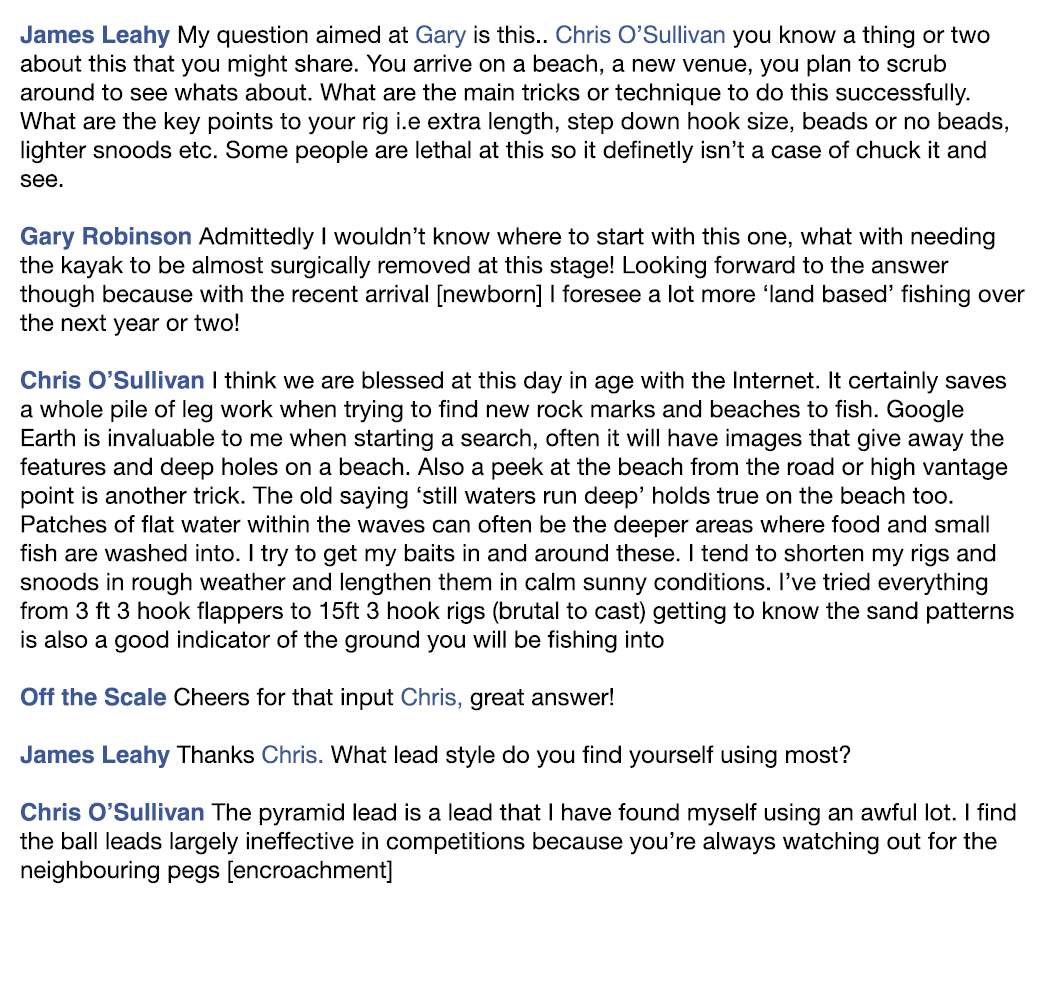 James Leahy My question aimed at Gary is this.. Chris O’Sullivan you know a thing or two about this that you might sh...