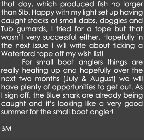 that day, which produced fish no larger than 5lb. Happy with my light set up having caught stacks of small dabs, dogg...