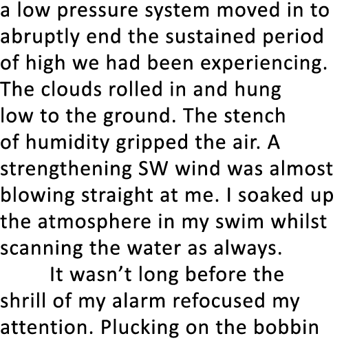a low pressure system moved in to abruptly end the sustained period of high we had been experiencing. The clouds roll...