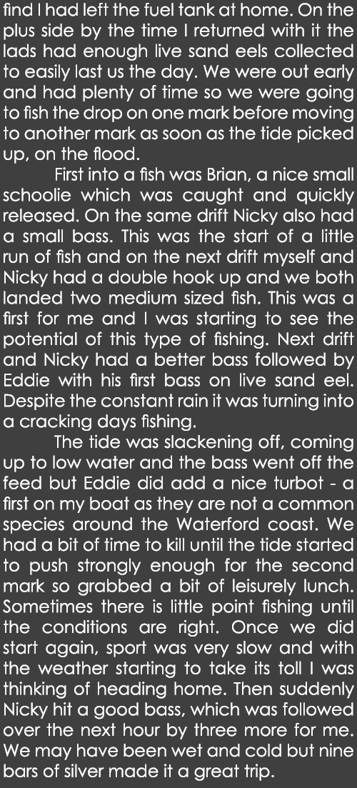 find I had left the fuel tank at home. On the plus side by the time I returned with it the lads had enough live sand ...