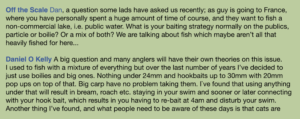 Off the Scale Dan, a question some lads have asked us recently; as guy is going to France, where you have personally ...