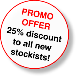 Promo offer 25% discount to all new stockists!