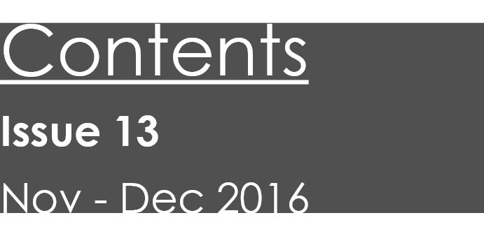 Contents  Issue 13  Nov - Dec 2016