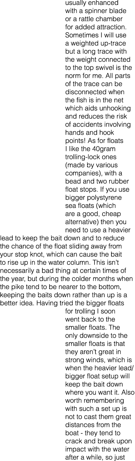 usually enhanced with a spinner blade or a rattle chamber for added attraction. Sometimes I will use a weighted up-tr...