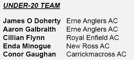 Under-20 team James O Doherty Erne Anglers AC Aaron Galbraith Erne Anglers AC Cillian Flynn Royal Enfield AC Enda Min...