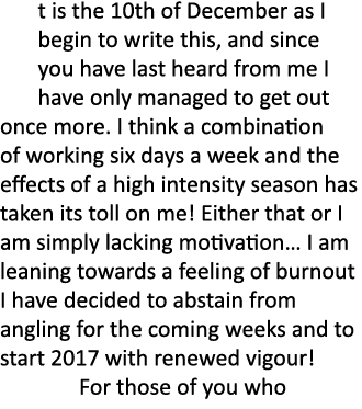 t is the 10th of December as I begin to write this, and since you have last heard from me I have only managed to get ...