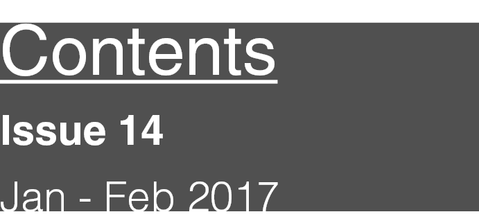 Contents  Issue 14  Jan - Feb 2017