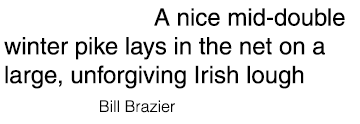 Cover shot: A nice mid-double winter pike lays in the net on a large, unforgiving Irish lough  Photo credit: Bill Bra...