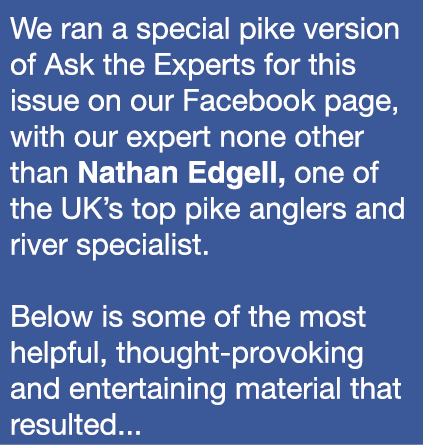 We ran a special pike version of Ask the Experts for this issue on our Facebook page, with our expert none other than...
