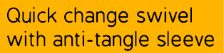 Quick change swivel with anti-tangle sleeve