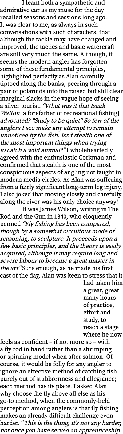  I leant both a sympathetic and admirative ear as my muse for the day recalled seasons and sessions long ago. It was ...