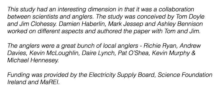 This study had an interesting dimension in that it was a collaboration between scientists and anglers. The study was ...