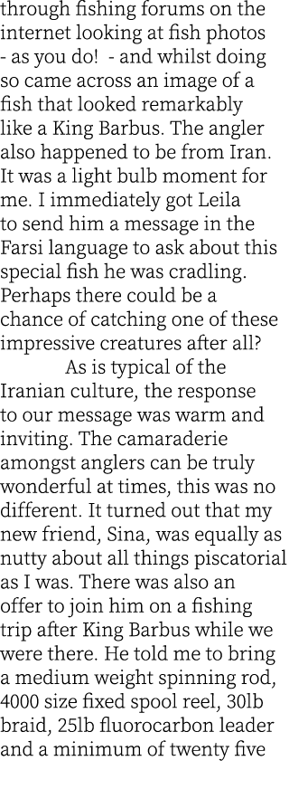 through fishing forums on the internet looking at fish photos - as you do! - and whilst doing so came across an image...