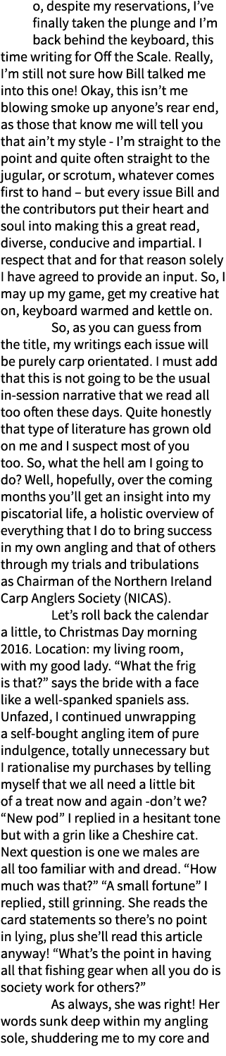 So, despite my reservations, I’ve finally taken the plunge and I’m back behind the keyboard, this time writing for Of...