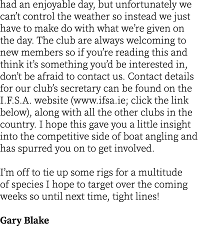 had an enjoyable day, but unfortunately we can’t control the weather so instead we just have to make do with what we’...