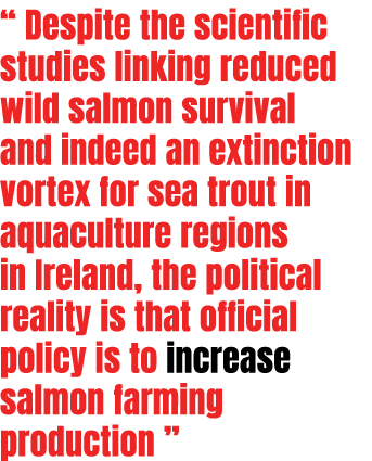 “ Despite the scientific studies linking reduced wild salmon survival and indeed an extinction vortex for sea trout i...