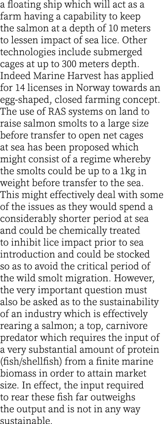 a floating ship which will act as a farm having a capability to keep the salmon at a depth of 10 meters to lessen imp...