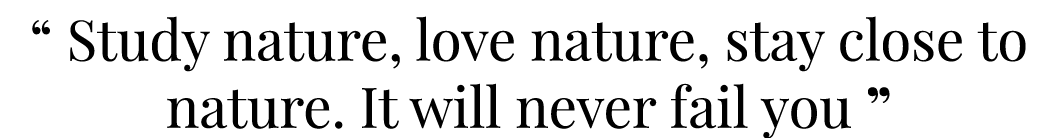 “ Study nature, love nature, stay close to nature. It will never fail you ” 