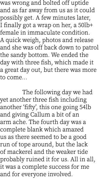was wrong and bolted off uptide and as far away from us as it could possibly get. A few minutes later, I finally got ...
