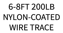 6-8ft 200lb nylon-coated wire trace