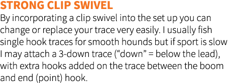 Strong clip swivel By incorporating a clip swivel into the set up you can change or replace your trace very easily. I...