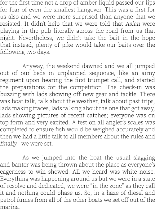 for the first time not a drop of amber liquid passed our lips for fear of even the smallest hangover. This was a firs...
