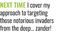 NEXT TIME I cover my approach to targeting those notorious invaders from the deep… zander!