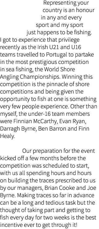 Representing your country is an honour in any and every sport and my sport just happens to be fishing. I got to exper...
