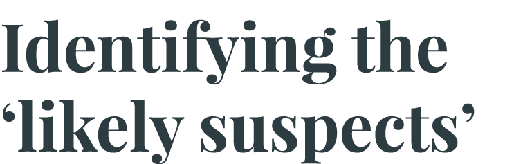 Identifying the ‘likely suspects’