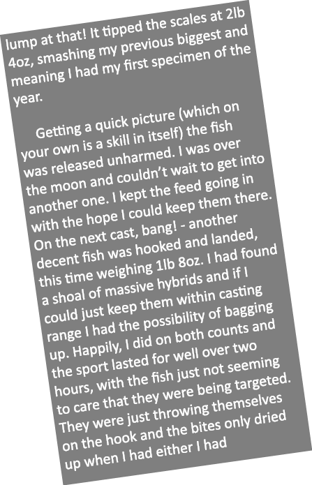 lump at that! It tipped the scales at 2lb 4oz, smashing my previous biggest and meaning I had my first specimen of th...