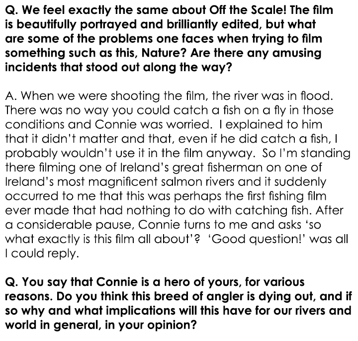 Q. We feel exactly the same about Off the Scale! The film is beautifully portrayed and brilliantly edited, but what a...