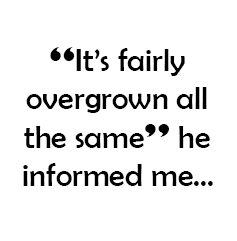  “It’s fairly overgrown all the same” he informed me...