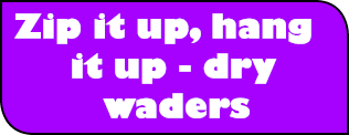 Zip it up, hang it up - dry waders