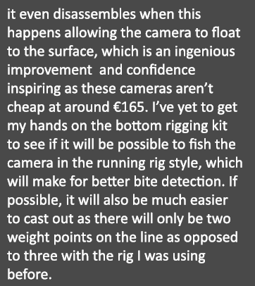 it even disassembles when this happens allowing the camera to float to the surface, which is an ingenious improvement...