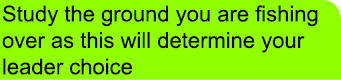 Study the ground you are fishing over as this will determine your leader choice