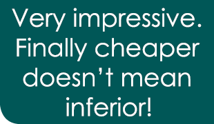 Very impressive. Finally cheaper doesn’t mean inferior!