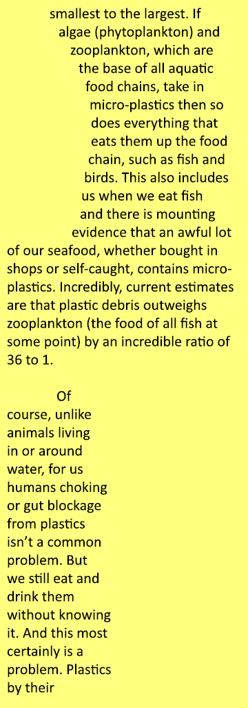 smallest to the largest. If algae (phytoplankton) and zooplankton, which are the base of all aquatic food chains, tak...