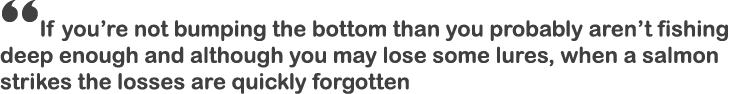 “If you’re not bumping the bottom than you probably aren’t fishing deep enough and although you may lose some lures, ...