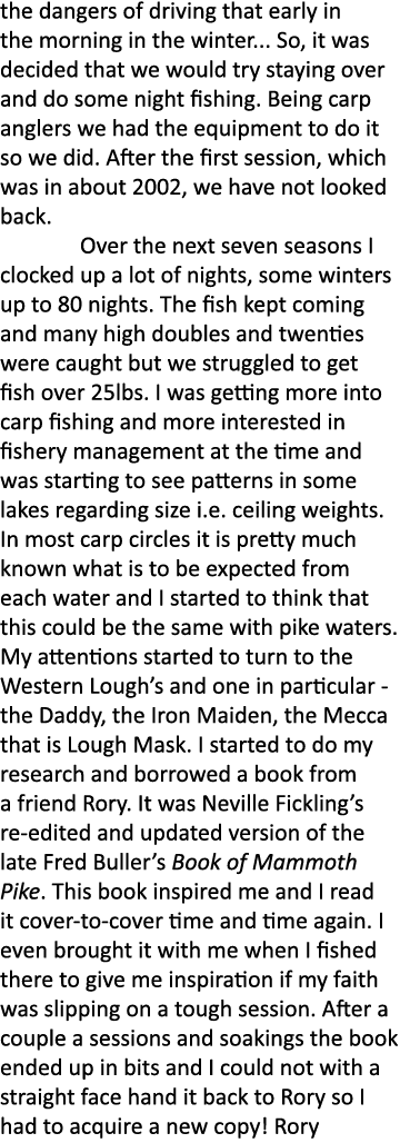 the dangers of driving that early in the morning in the winter... So, it was decided that we would try staying over a...