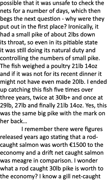possible that it was unsafe to check the nets for a number of days, which then begs the next question - why were they...