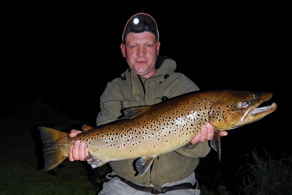 night fly fishing for trout 