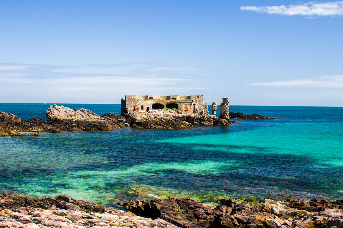 Ballan wrasse fishing in Alderney, Channel Islands